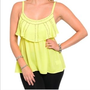 Plus Size Yellow Tank Top